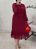 پیراهن زنانه حریر چین دار آستردار